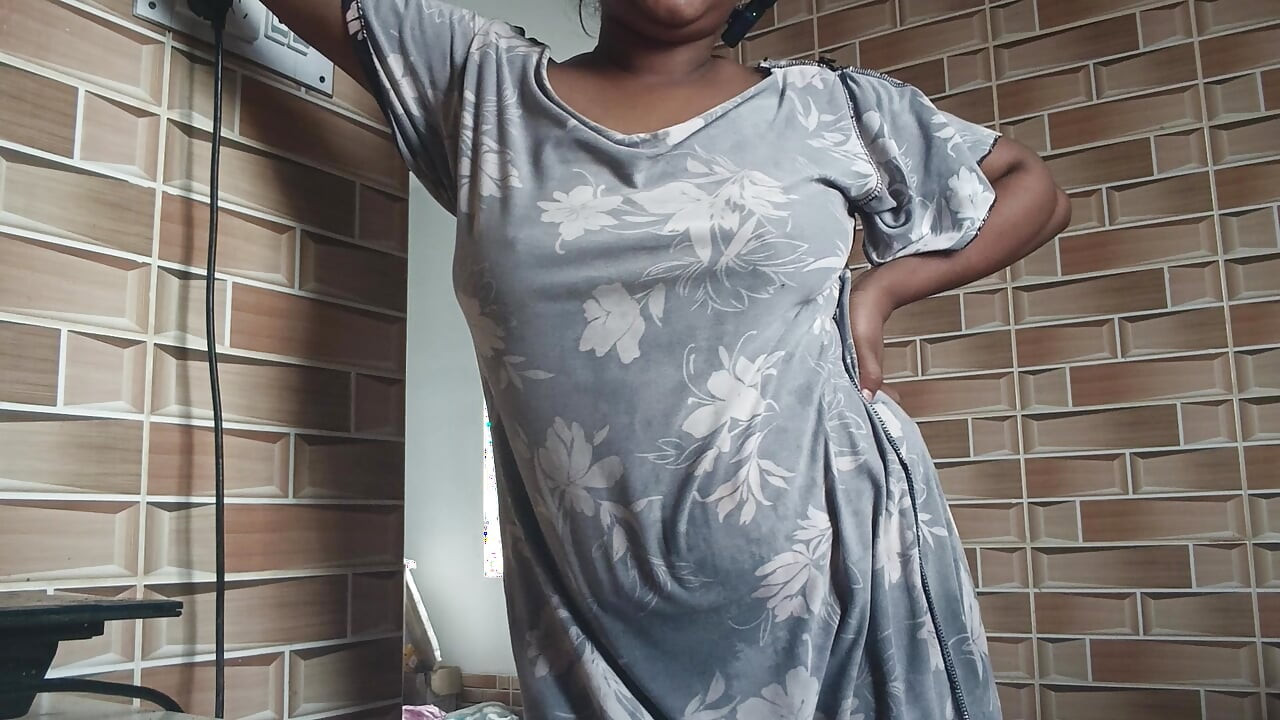 Cute girl slowly taking her dress