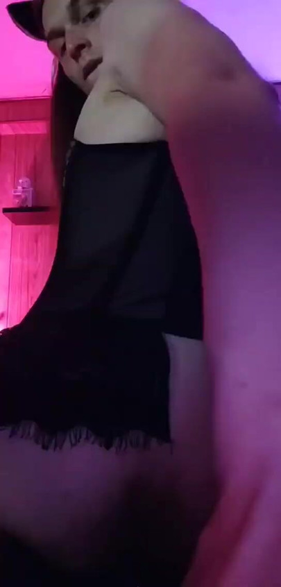 Sissy shakes ass for camera