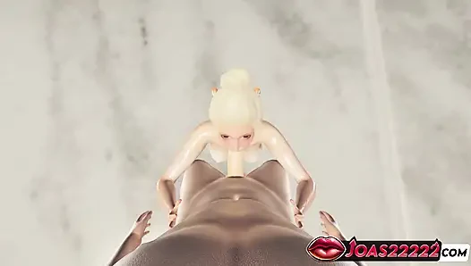 Rule34 lara ıslak sarışın 3d animasyon - ıslak meme muamelesi, fetişi, sansürsüz hentai'de gırtlağına kadar boşalma
