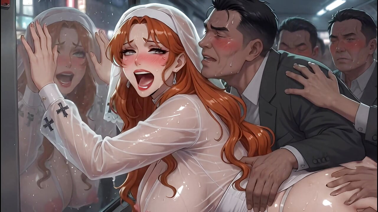 Busty Redhead Nun Public Humiliation - Train Bus Orgy Squirting Creampie