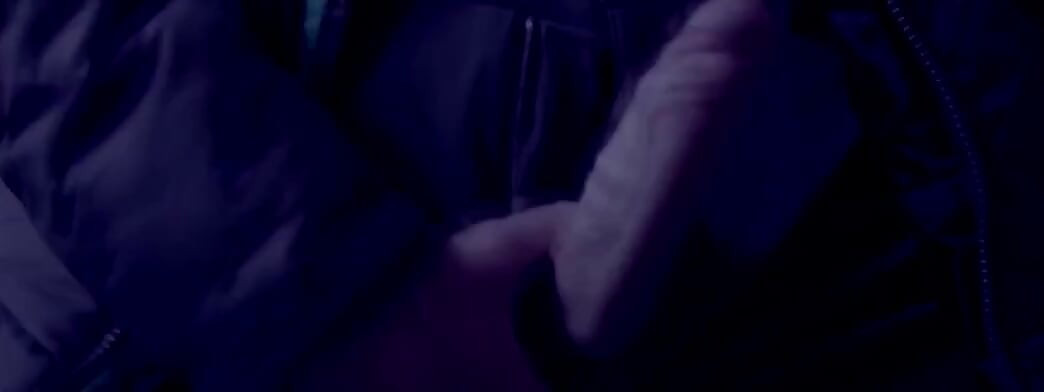 masturbation after entering the house in a down jacket