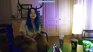 Shy Blue-Haired Girl Wants Your For The Party - French Roleplay Hairy