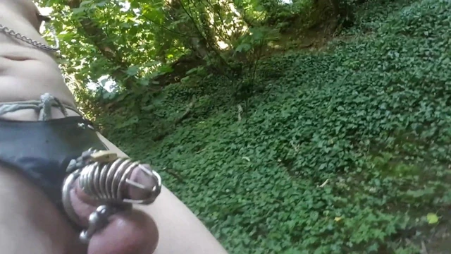 chastity walk in woods