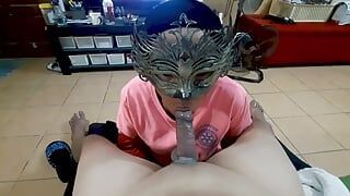 POV entspannender blowjob, sperma im mund