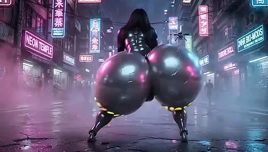 sexy curvy robot pleasing her master