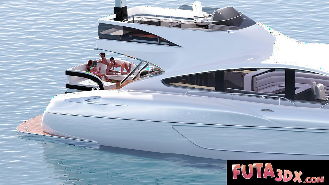 FUTA 3DX - Big Titted Futa Babes Wild Boat DP & Doggystyle