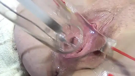 10 Far Spread Pussy, крупный план, секс с лампой 1000 ватт