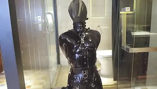 Mz20 - the Girl in Latex Clothing Locked in a Glass Room