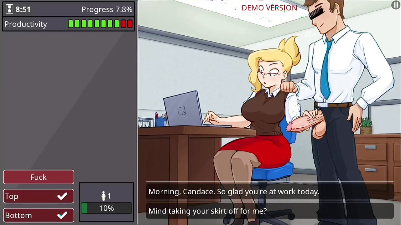 Office girl with big boobs and big ass barely working