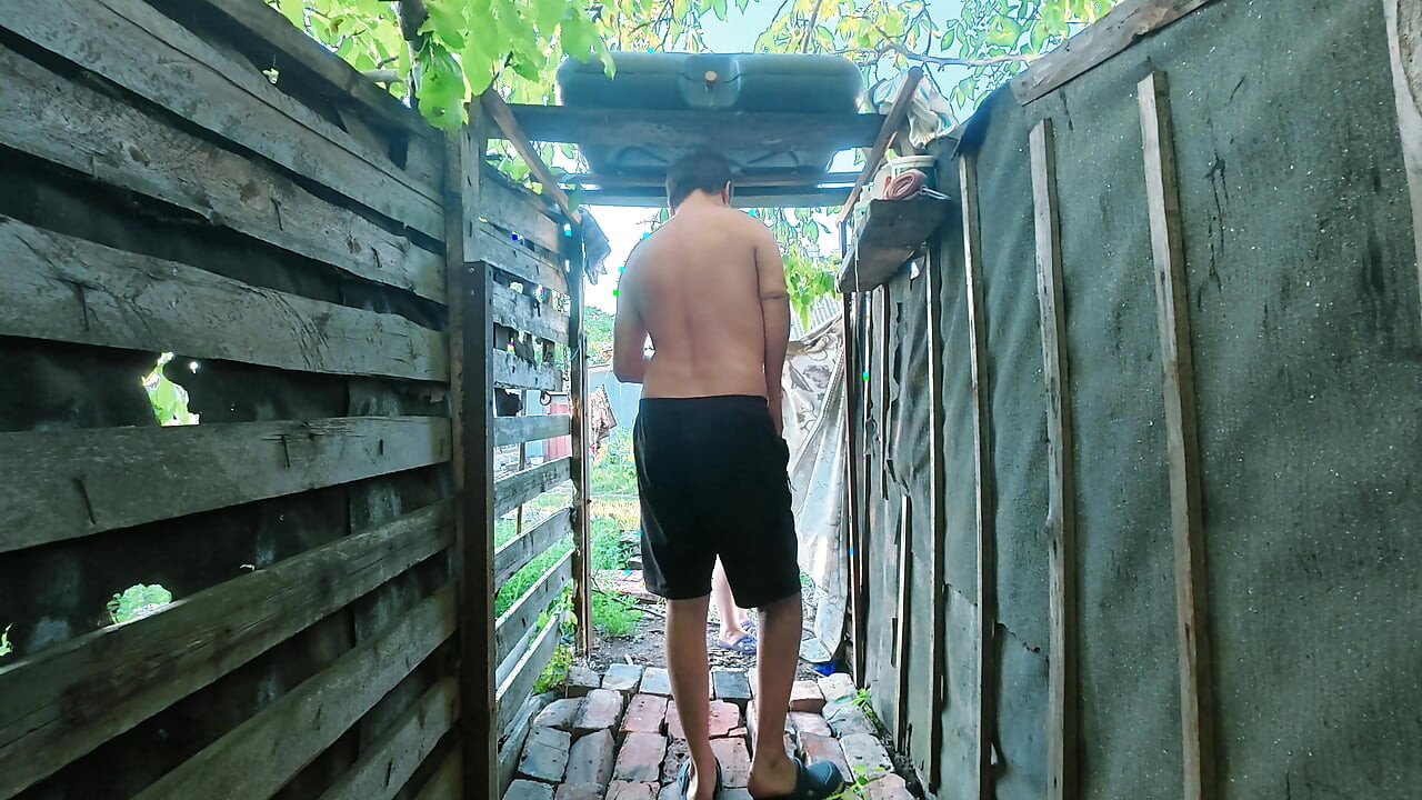 Outdoor Shower Doggy Style Anal Big Tits POV Hard