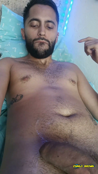 Camilo Brown CBT Big Cock Quick Balls Slapping Jerk Off and Cum Eating | Clip 2