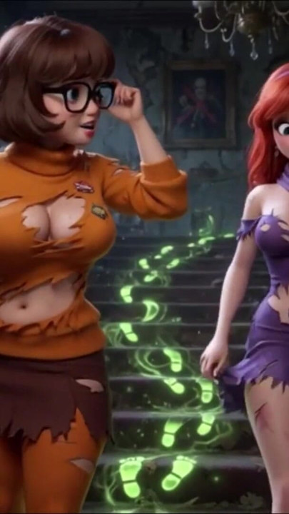 Velma and Daphne Become Fully Nude in Haunted Mansion Ghost Mystery as Their Clothes Tear During Investigation | Clip 1