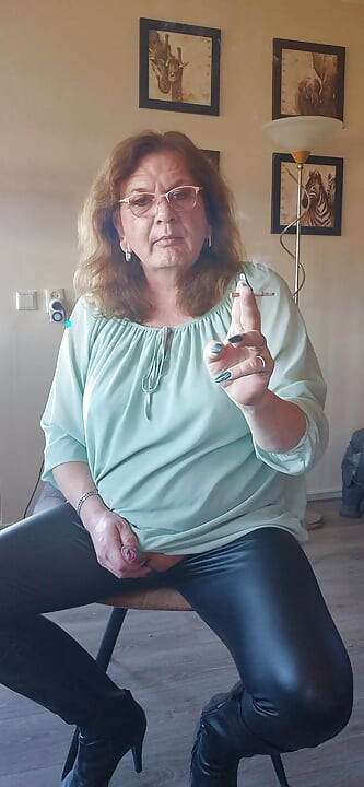 Smoking a cigarette