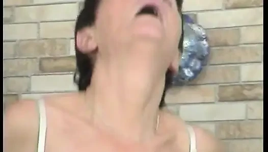 Granny getting dick in her hairy hole