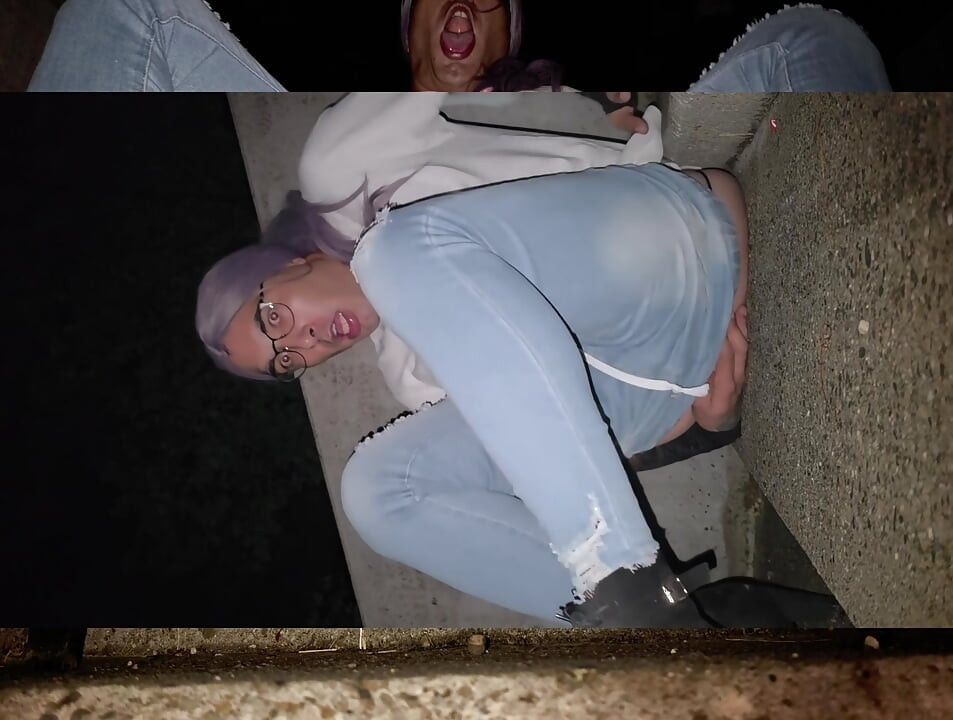 Sissy whore on the road with the dildo