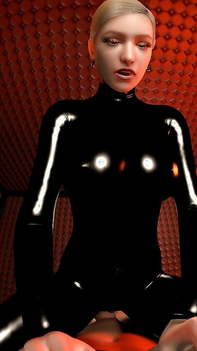 Herrin in schwarzem latex - pOV-cowgirl