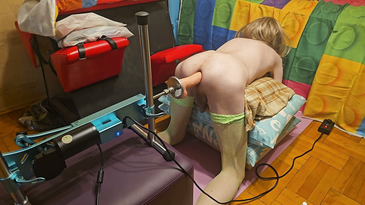 Sissy slut love anal sex with sex machine