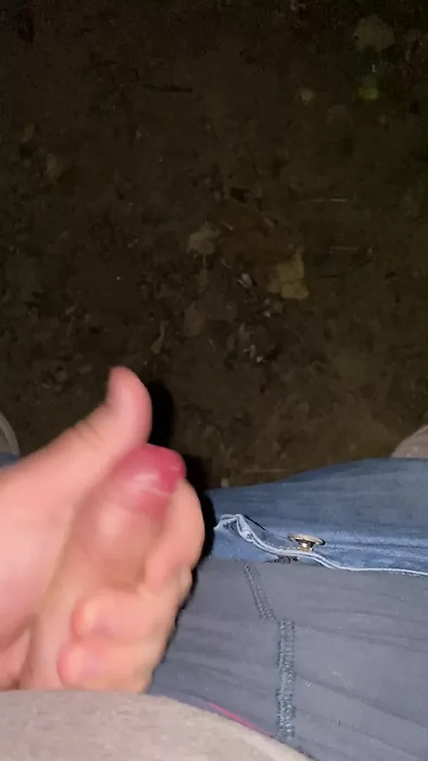 Deep in the woods wanking and with big cumshot