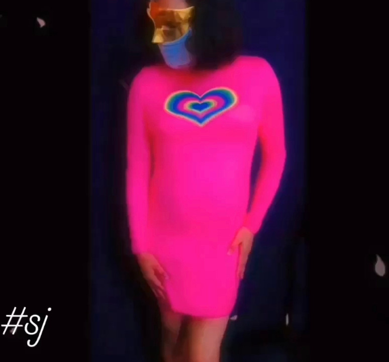 Pink Bodycon Dress and pink cotton thong solo play by Sheli girl