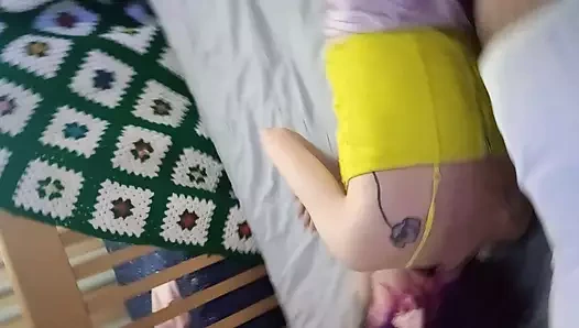 Sexy Cyber Elf gives amazing blowjob, gets fucked & dominated hard by big cock, and creampied (close up, POV)