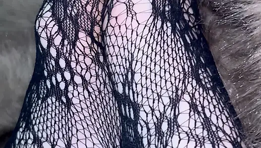 Playing with My Legs in Sexy Stockings and Heels