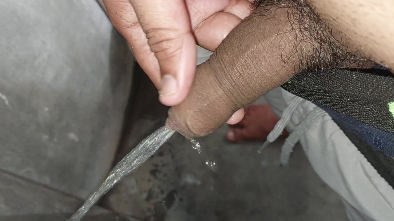 pissing my big indian cock is black