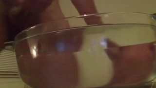 Drooling with precum penis ejaculating under water