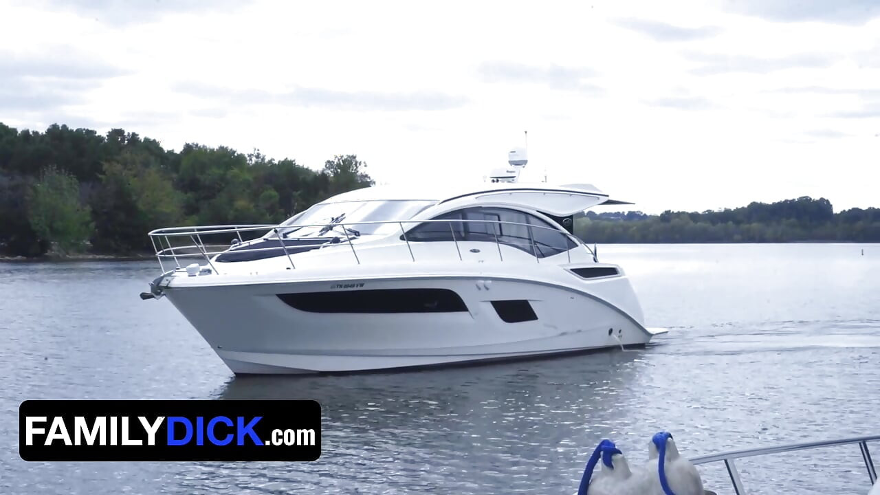 Step Family Dick - Cute Stepbrothers And Their Athletic Stepdad Having Passionate Threesome On Their Boat