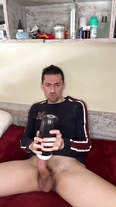 Hot Stepdaddy Showing off Big Cock and Playing with Vibrator