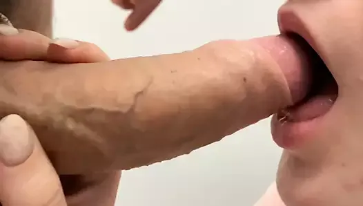 Wet blowjob to a friend close-up from the first person.