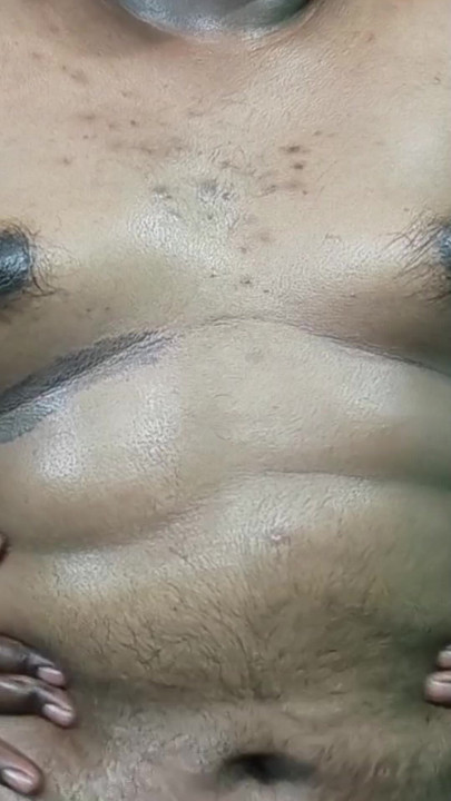 Boobs pressing using oil