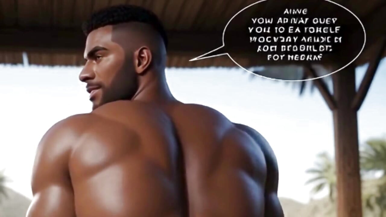 A Gay Black Man with a Huge Ass Was Fucked on the Beach Sand by His Friend