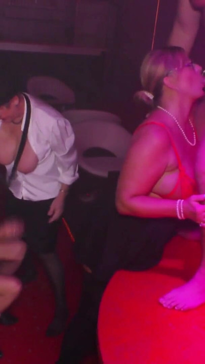 Key moment from "GERMAN BBW GRANNY SEDUCE YOUNGER STRIPPER TO FUCK HER"