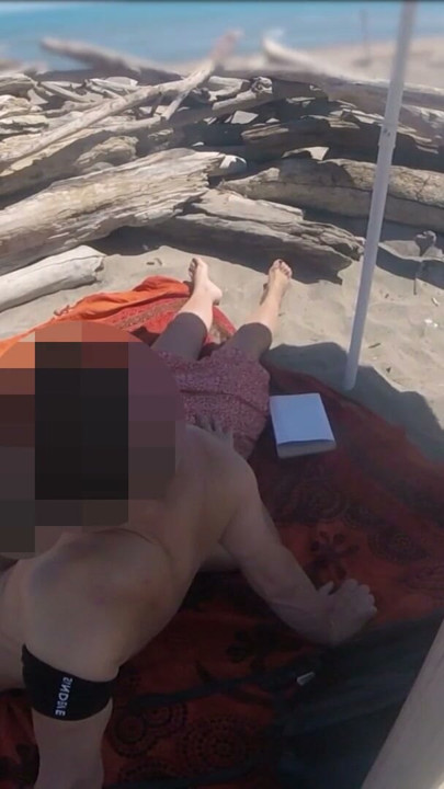 Exhibitionist Teacher Outdoor Amateur Milf Handjob Big Cock on Nudity Beach public in front of voyeur with cum P1 - MissCreamy | Clip 1