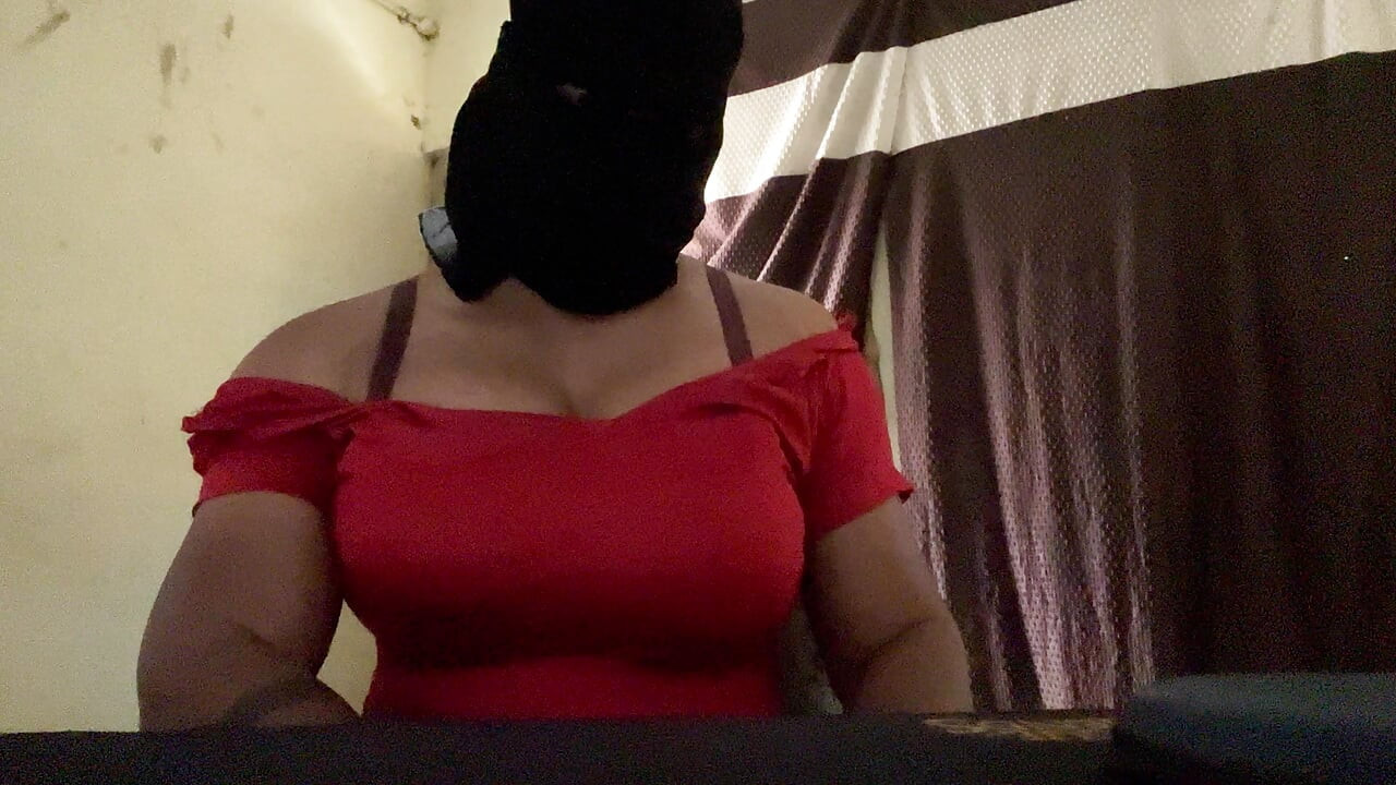 big boobs crossdresser teasing in red suit salwar