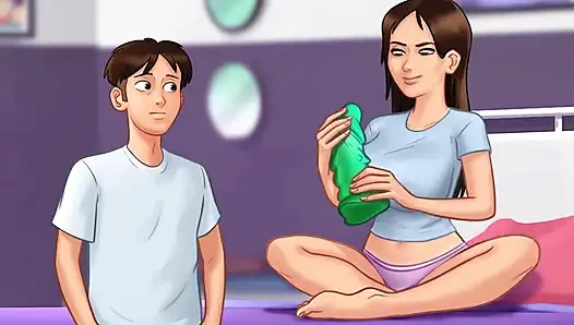 Yaz mevsimi efsanesi: üvey erkek kardeş üvey kız kardeşine büyük bir dildo veriyor, kız çıldırdı bölüm 74