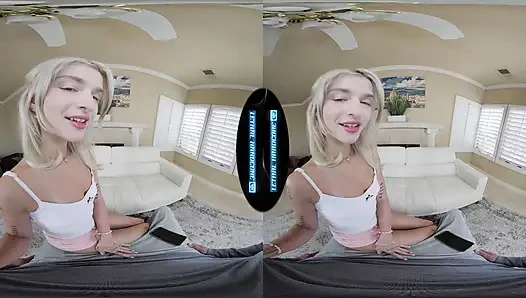 Ölümcül sert sanal gerçeklik - sevimli, yeni bekar spinner emma rose yarağına atlıyor