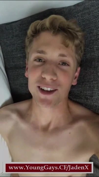 Cute Blonde Twink jerking big cock #14
