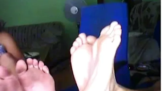 Straight guys feet on webcam #13