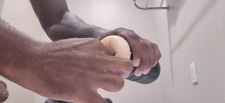 Fucking my sex toy, thinking about cumming in someone's ass