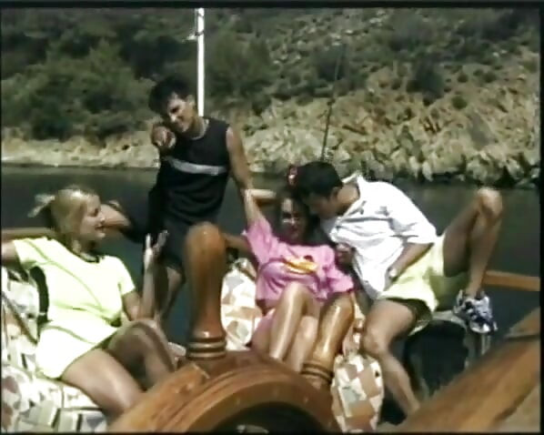 Anal fuck orgy with sexy vintage MILFS outdoor, on the yacht