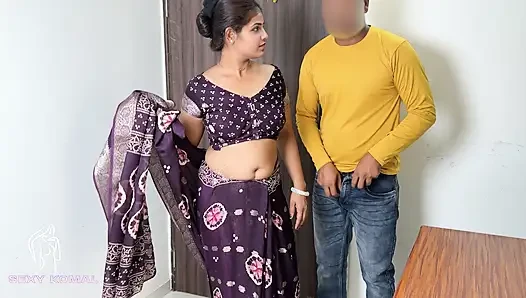 The tender garden was looking up at the coconut tree with the saree up and then the owner took it home and fucked the table.