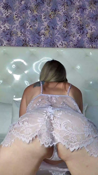 Tall Big Booty Blondie Plays with Black Cock