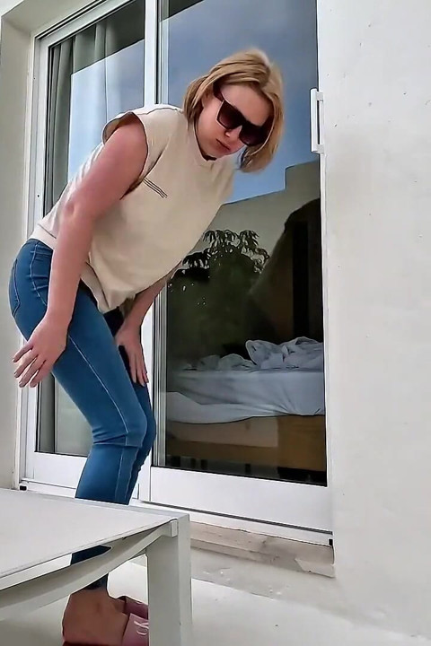 Locked Outside I Couldn't Hold It & Wet My Jeans by the Pool