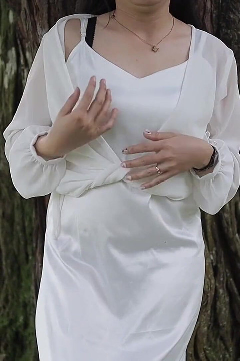 My First Public Video, Masturbate in My White Satin Dress