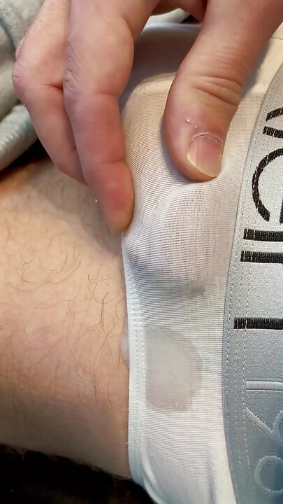 Frenulum Orgasm and Cum by Rubbing My Dick Through My Briefs