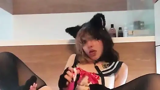 Cute Pet Teen Playing with Vibrator