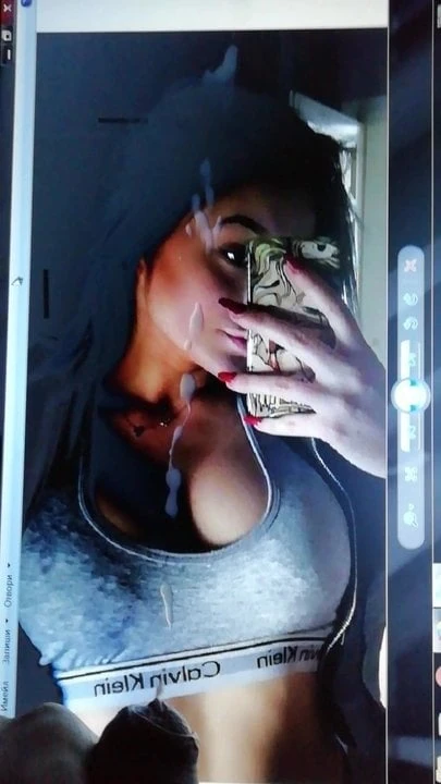 Cumshot tribute to sweet girl with big boobs