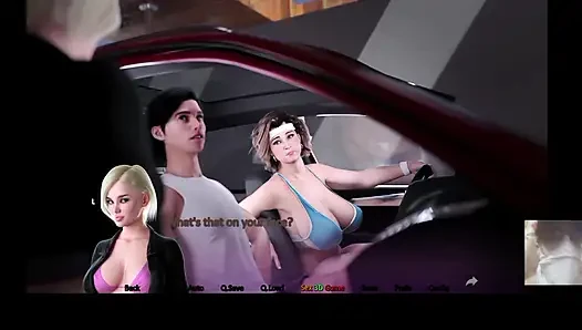 Step-Sis almost caught us!! MILF Step-Mom gave me a blowjob in the car and eats my load.