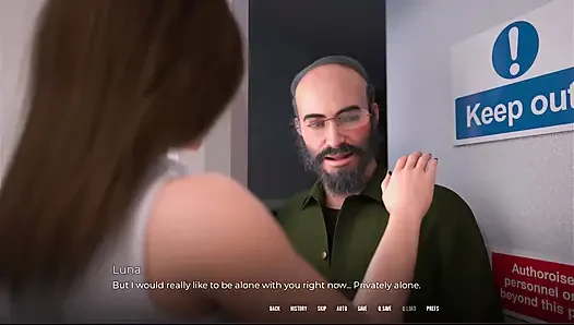 In Security 5 Luna Got Her as Spanked by Gary and Blowjob to Darius
